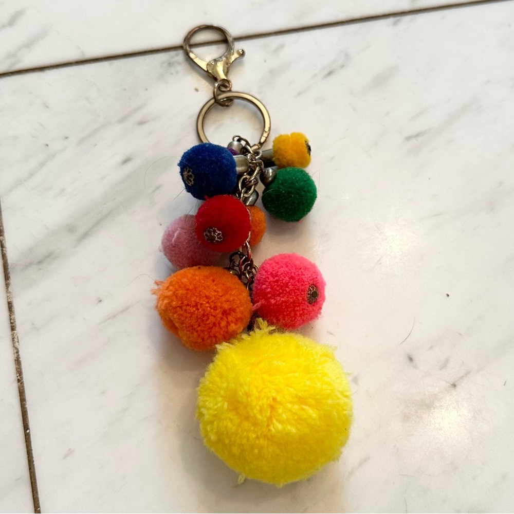 Cotton Pom Pom Colorful Key Ring